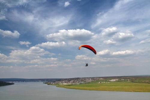 above the river